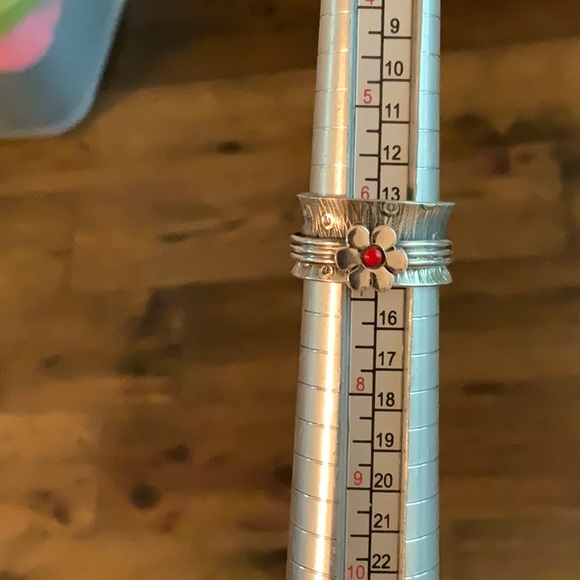 CORAL MEDITATION RING 925 STERLING SILVER RING, SIZE 6.5 - Picture 8 of 8